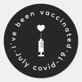 Vaccinerad Pride Modern Hjärt Design Runt Klistermärke
