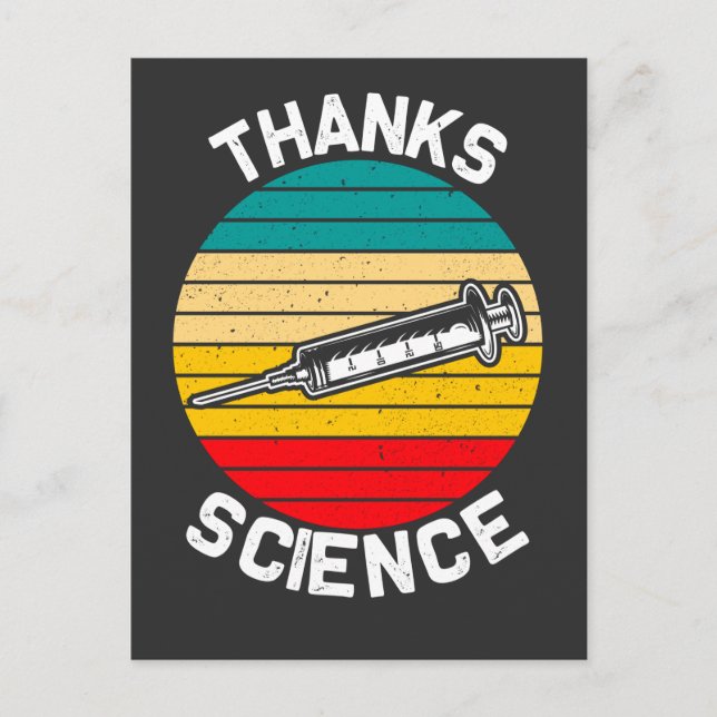 Vaccinerad Retro Syringe Science Vaccine Vintage Vykort (Framsida)