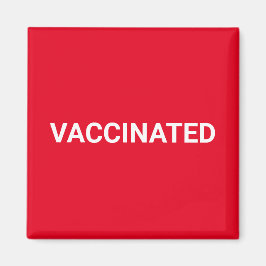 Vaccinerad röd vit anpassade enkel text magnet