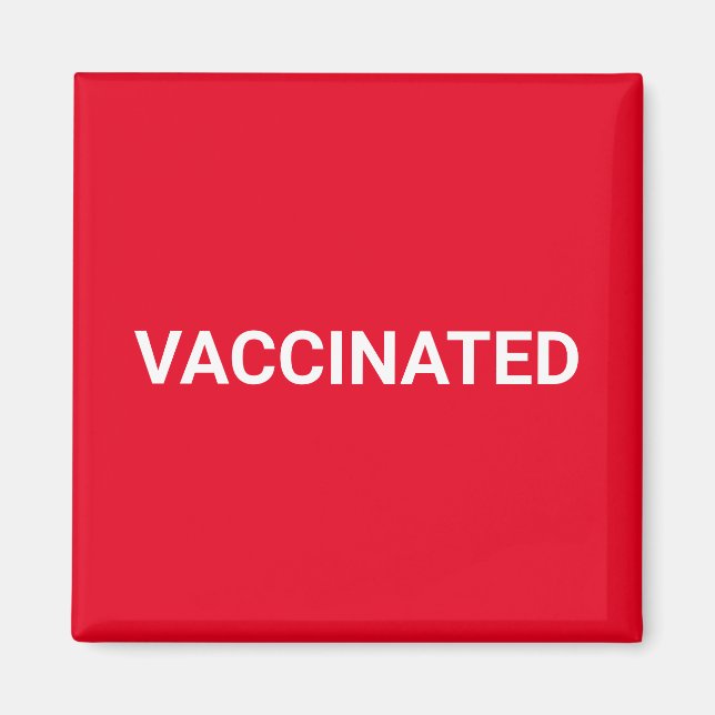 Vaccinerad röd vit anpassade enkel text magnet (Framsidan)