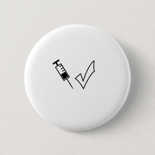 Vaccinerad spruta och fästingsymbol knapp