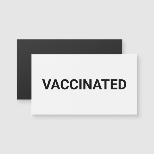 Vaccinerad svartvit textmagnet med enkel anpassnin (Fram/baksida)