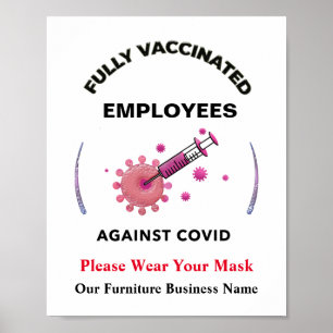 Vaccinerade affärsanställda mot Covid Poster