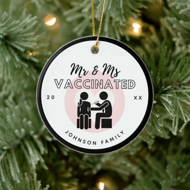 Vaccinerade Romantic Couple Family Namn Julgransprydnad Keramik (Träd)