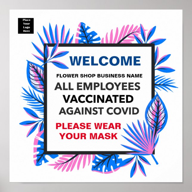Vaccinerat alla medarbetares välkomstPoster Poster (Framsidan)