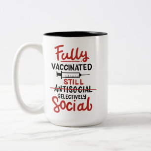 Vaccinerat antisocialt COVID 19 vaccin Två-Tonad Mugg