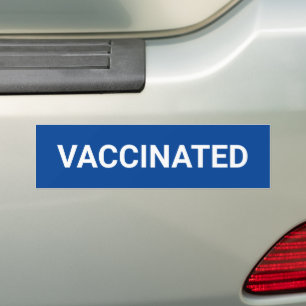 Vaccinerat, blått och vitt anpassade bildekal
