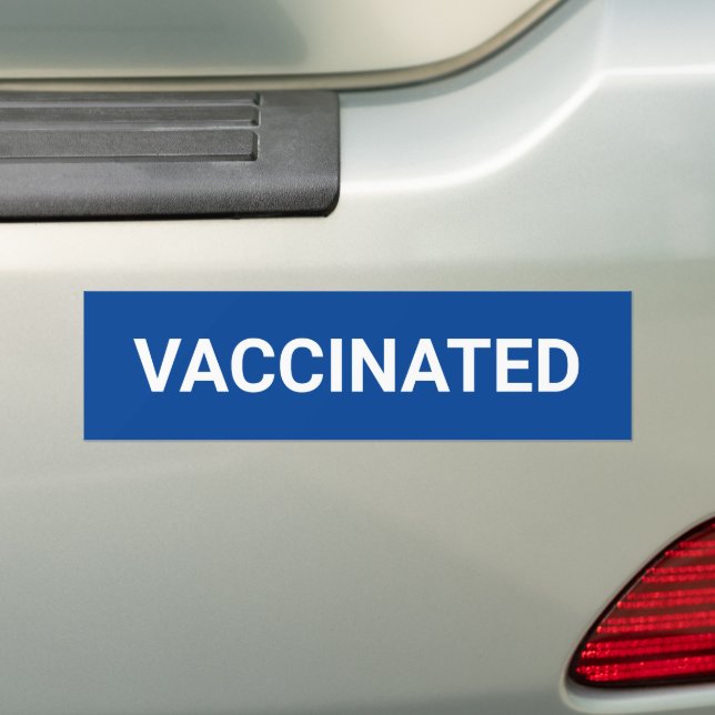 Vaccinerat, blått och vitt anpassade bildekal (På Bil)