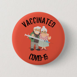 Vaccinerat COVID-19 6 cm rund bricka Knapp