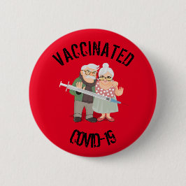 Vaccinerat COVID-19 6 cm rund bricka Knapp
