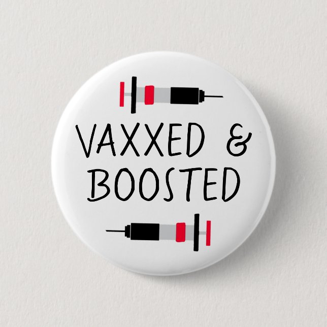 Vaccinerat och boostrat, Covid Vax Knapp (Framsida)