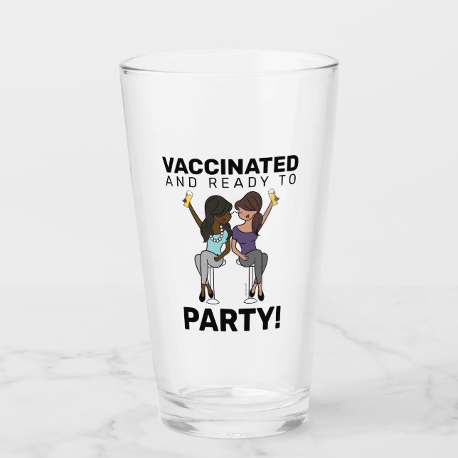 Vaccinerat och Redo till Party - Öl Glaskopp (Framsida)