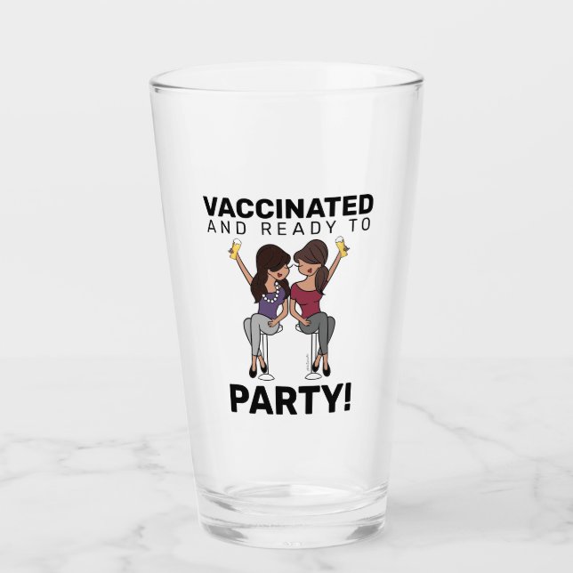 Vaccinerat och Redo till Party - Öl Glaskopp (Framsida)