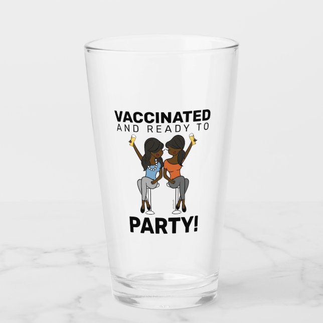 Vaccinerat och Redo till Party - Öl Glaskopp (Framsida)