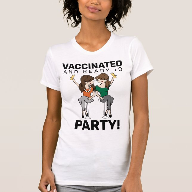 Vaccinerat och Redo till Party - Öl T Shirt (Framsida)