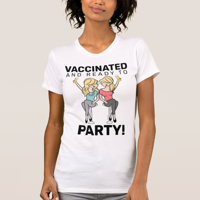 Vaccinerat och Redo till Party - Öl T Shirt (Framsida)