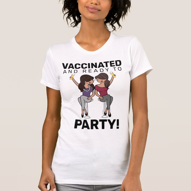 Vaccinerat och Redo till Party - Öl T Shirt (Framsida)