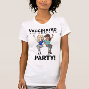 Vaccinerat och Redo till Party-Vin T Shirt