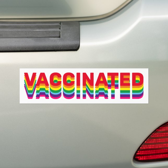 Vaccinerat pride lgbt gay queer rainbow retro bildekal (På Bil)