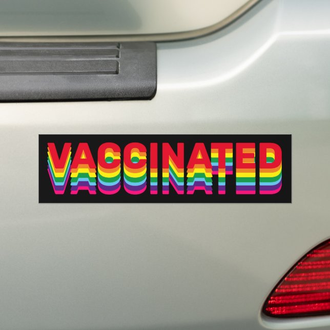 Vaccinerat pride lgbt gay queer rainbow svart bildekal (På Bil)