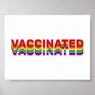 Vaccinerat pride lgbt gay rainbow retro färg poster