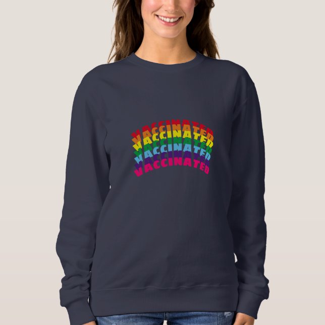 Vaccinerat pride lgbt lgbtq gay kurved t shirt (Framsida)