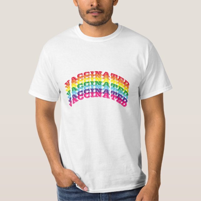 Vaccinerat pride lgbt lgbtq gay kurved t shirt (Framsida)