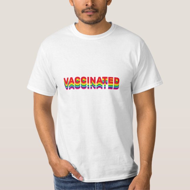 Vaccinerat pride lgbt lgbtq gay queer rainbow t shirt (Framsida)