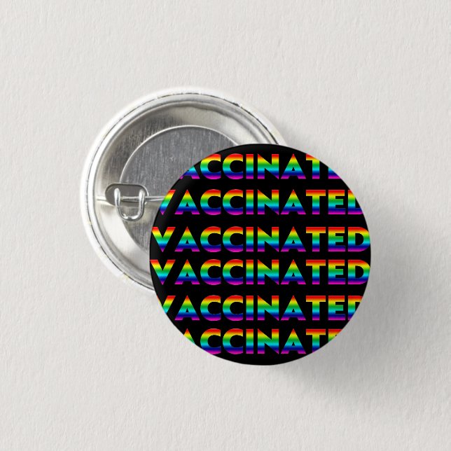 Vaccinerat, Pride lgbt lgbtq gay rainbow black Knapp (Framsida & baksida)