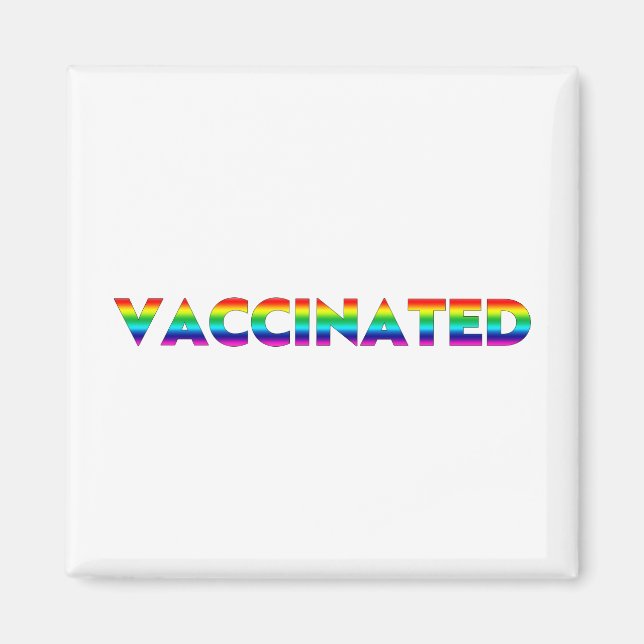 Vaccinerat pride lgbt lgbtq gay rainbow färg magnet (Framsidan)