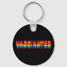 Vaccinerat pride lgbt rainbow retro färg svart nyckelring