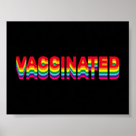 Vaccinerat pride lgbt rainbow retro färg svart poster