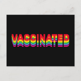 Vaccinerat pride lgbt rainbow retro färg svart vykort