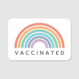 Vaccinerat regnbåge Covid Coronavirus Badge Namnbricka