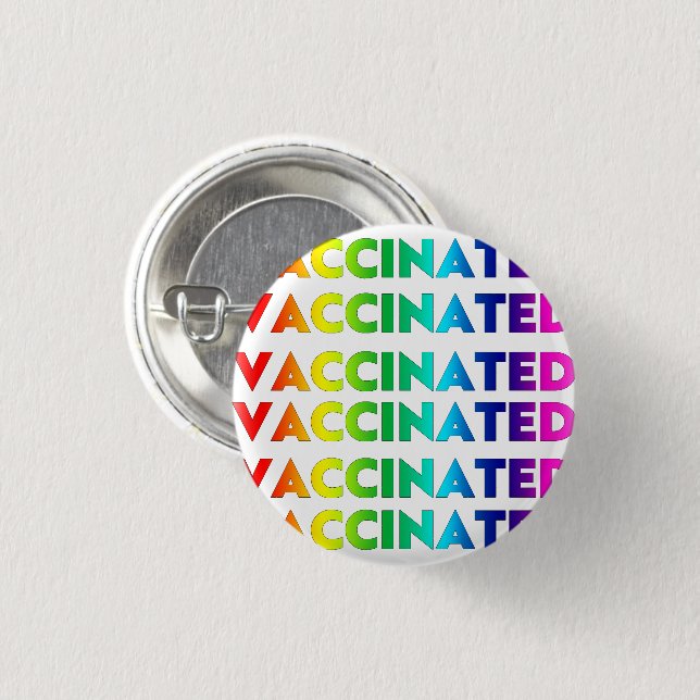 Vaccinerat regnbåge pride lgbt lgbtq gay mönster knapp (Framsida & baksida)
