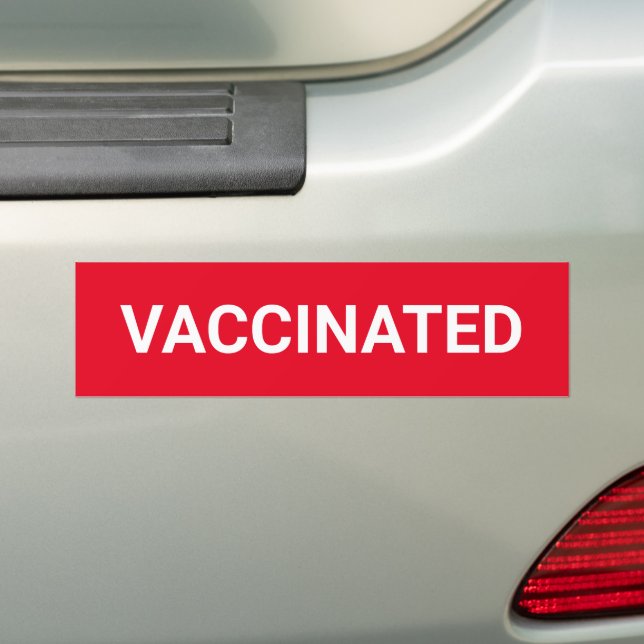 Vaccinerat, rött och vitt bildekal (På Bil)