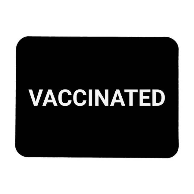 Vaccinerat, svart vitt anpassade magnet (Horisontell)