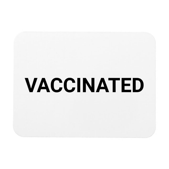 Vaccinerat, svart vitt anpassade magnet (Horisontell)
