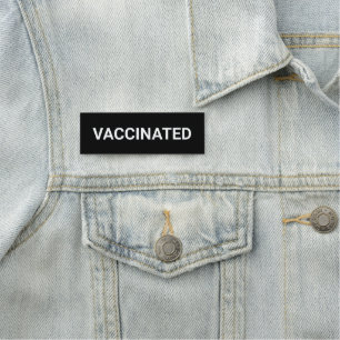 Vaccinerat, svart vitt anpassade namn bricka namnbricka