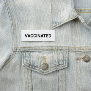 Vaccinerat, svart vitt anpassade namnbricka