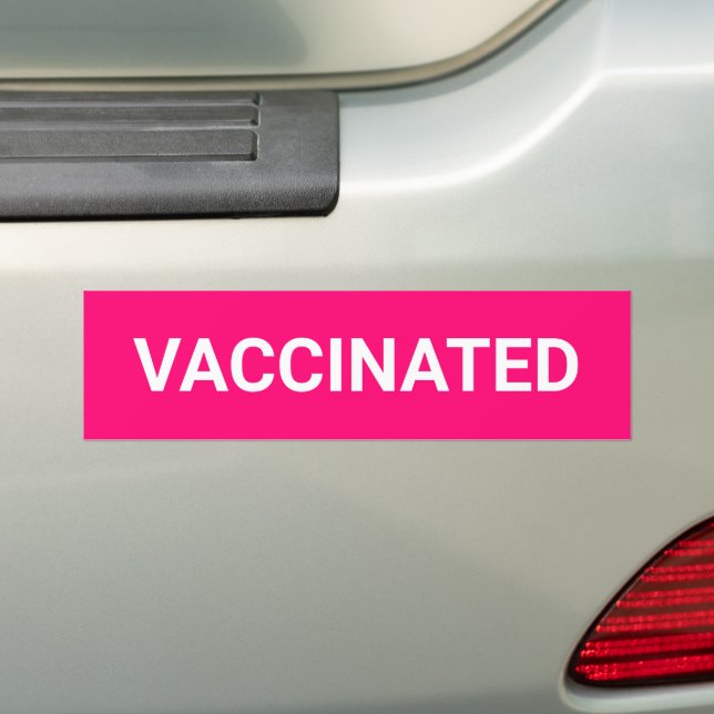 Vaccinerat, vitt anpassade av shock rosa fuchsia bildekal (På Bil)