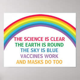 Vaccines Work Bära a Mask Rainbow MediOffice Poster