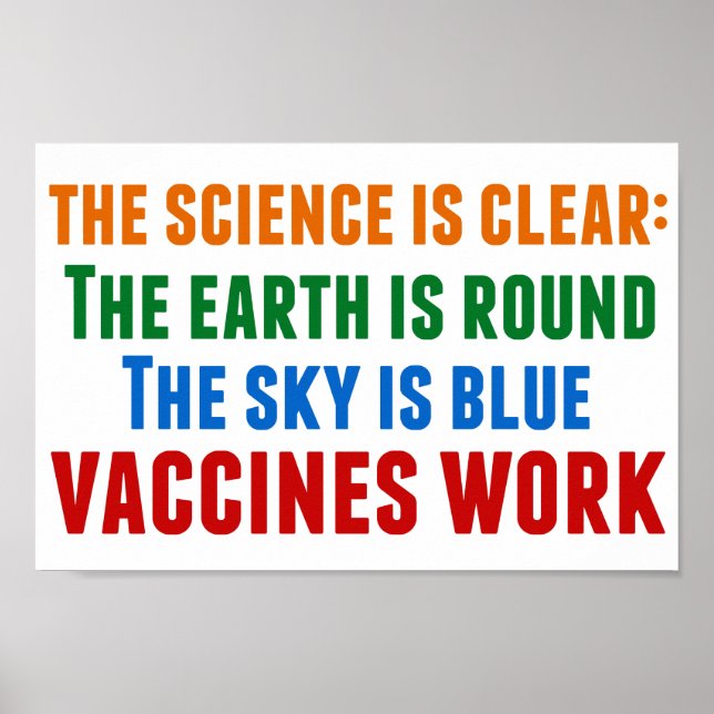 Vaccines Work Pro Vaccination Science Quote Poster (Framsidan)