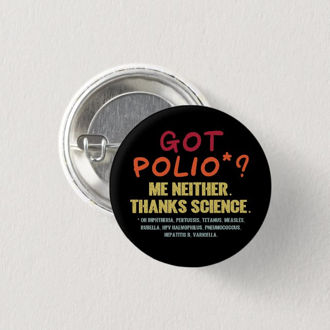 Vaccines Work Tack Science Epidemiology Student Knapp (Framsida & baksida)
