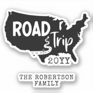 Vacering av anpassningsbar-familj Family Road Re Klistermärken