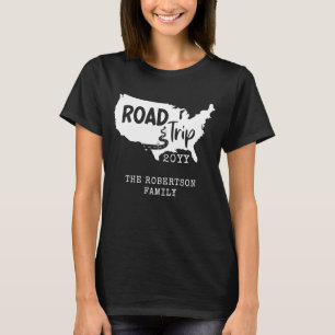 Vacering av anpassningsbar-familj Family Road Re T Shirt
