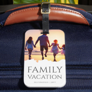 Vacering av elegant-familj Foto för familjen Res Bagagebricka