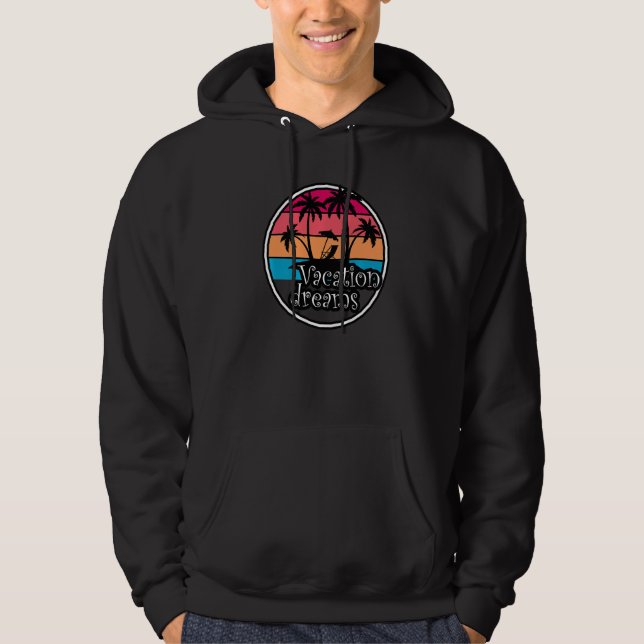 Vaceringsdrömmar om sunset Beach och Handflatan Tr Hoodie (Framsida)