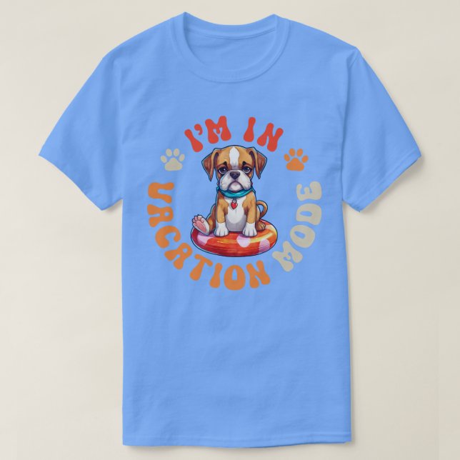 Vaceringsläge 1 för Boxer Hund T Shirt (Design framsida)