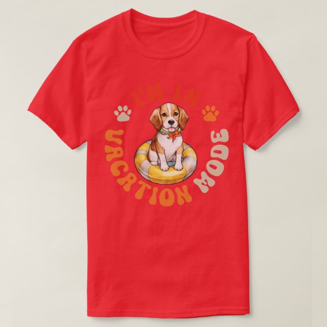 Vaceringsläge för beagle-Hund T Shirt (Design framsida)